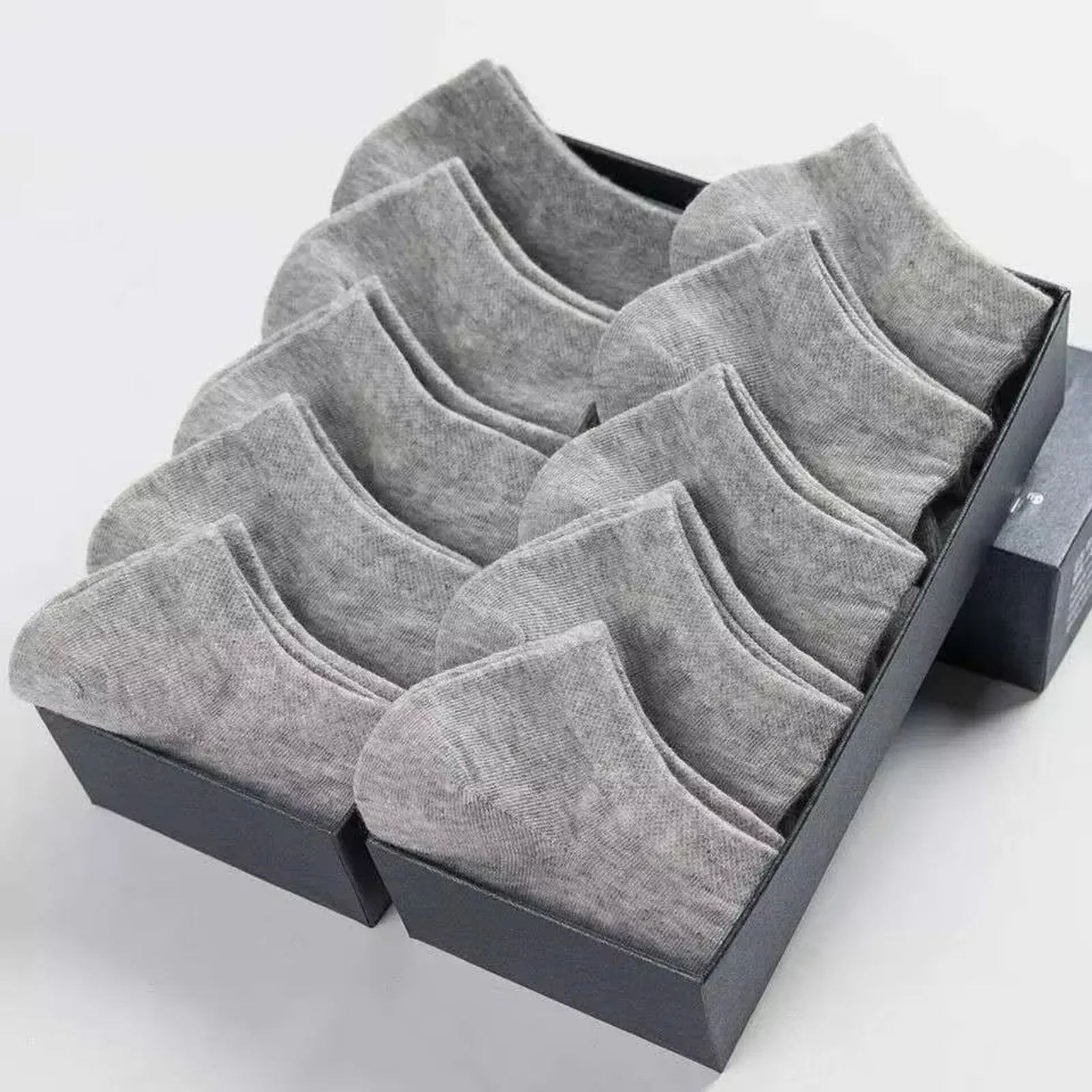

Men's Breathable Cotton Ankle Socks – 10-Pack Solid Black White Gray | Soft, Lightweight for Spring Summer