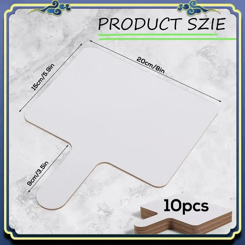 A86P-10Pcs 9,6X8 polegadas Pá de respostas de apagamento a seco, placa branca de madeira de aperto Placa de resposta de apagamento a seco de dupla face