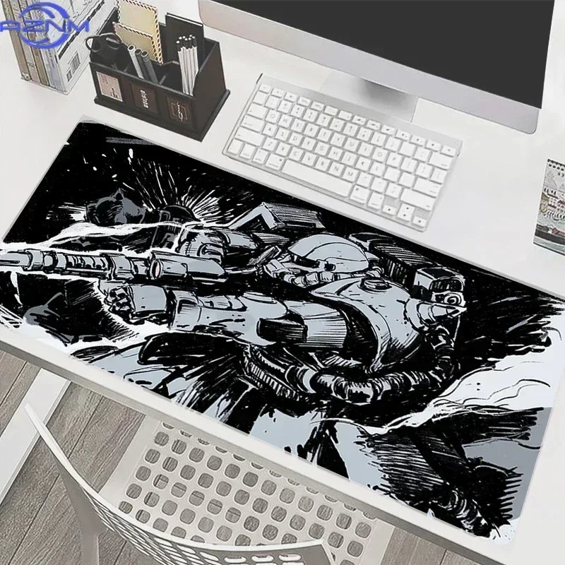Gundam Pink Zaku Anime Mouse Pad, Rubber Non Slip Gaming Desk Mat, Cute Pop Art Mecha Collage HD Print Mouse Pad, Smooth Surface