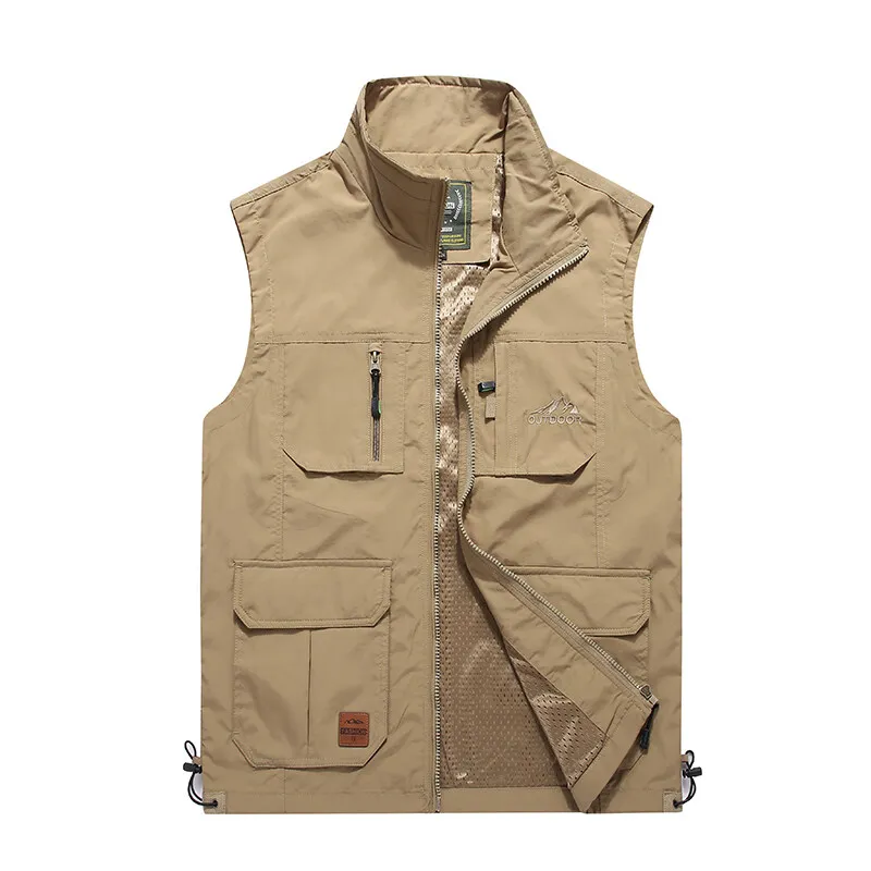 

Jacket Spring New Arrived Men Solid Color Vest Photography Men Young Waistcoat Outdoor Leisure Middle-aged Fishing Casual Vest