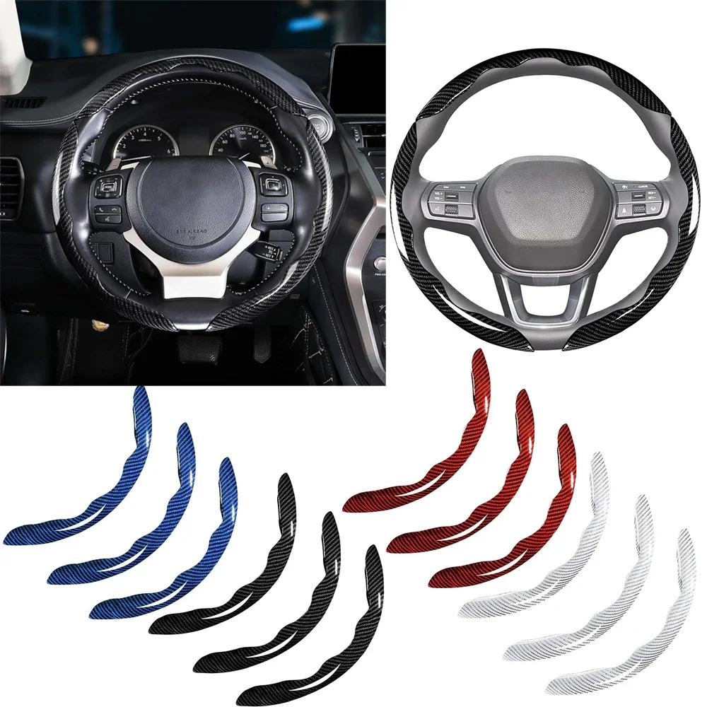 38cm Universal Carbon Fiber Non-slip Protective Cover Segmented Car Steering Wheel Cover Car Styling Accessories