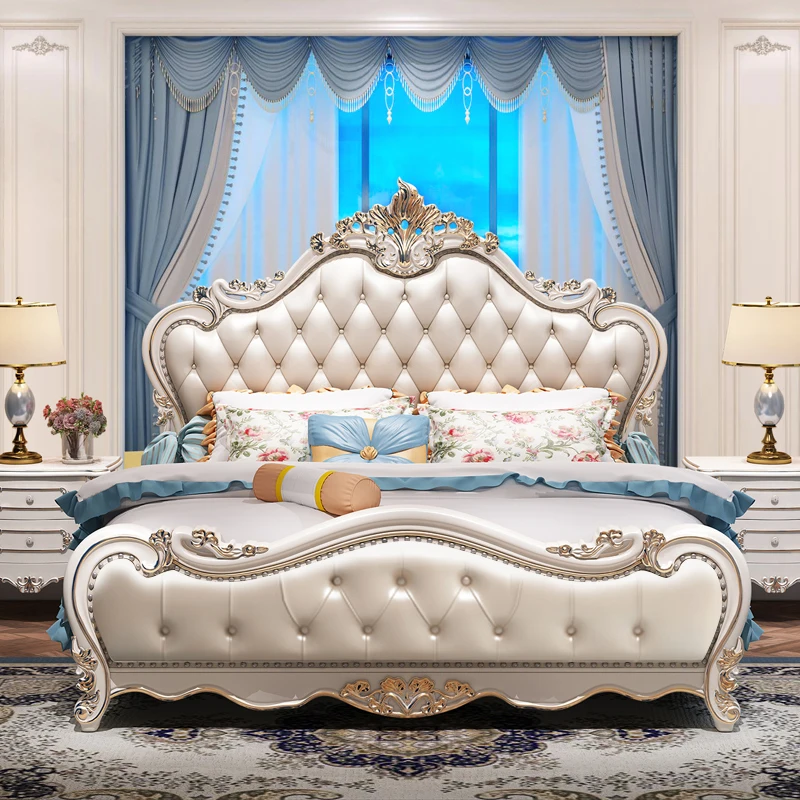

Princess Modern Bed Floor Space Saving Bedroom Castle Beauty Bed European Simple Luxury Headboards Wooden Beliche Furniture