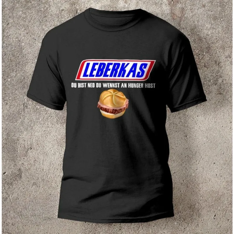 Leberkas T-Shirt Oktoberfest Munich Bavaria Fun Shirt Funny New Summer Short-sleeved Tee Launched Casual Cotton Printed Top