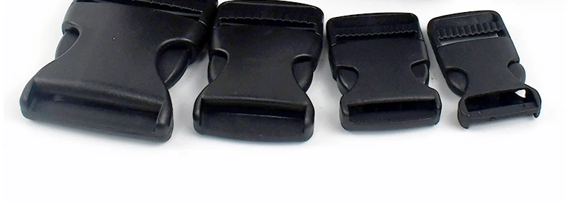 2-20 Sets Bandverschluss-Schnallen 20-50mm, Kunststoff-Schnellverschluss + schwarzes Nylon-Gurtband, Rucksack-Bandverstellclip, Verschlussklammer – Detail 8