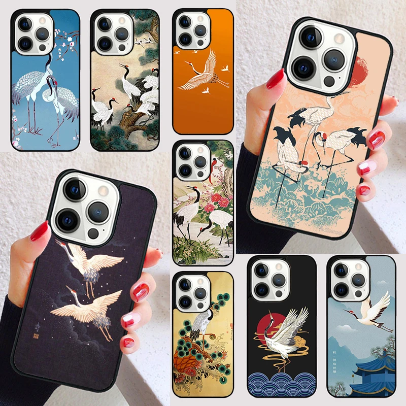 Red-crowned Crane Bird cover For iPhone 17 Air 15 16e 13 12 11 14 Pro Max Max Plus Phone Case coque Shell
