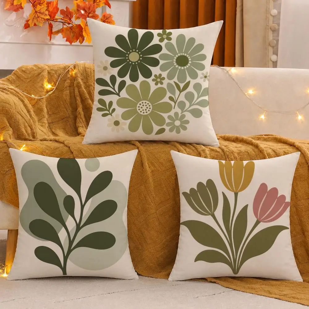 Botanical Wall Art Gift5 Cushion Cover Pillow Case plush Double-sided Print Square Covers Sofa Home Cushion