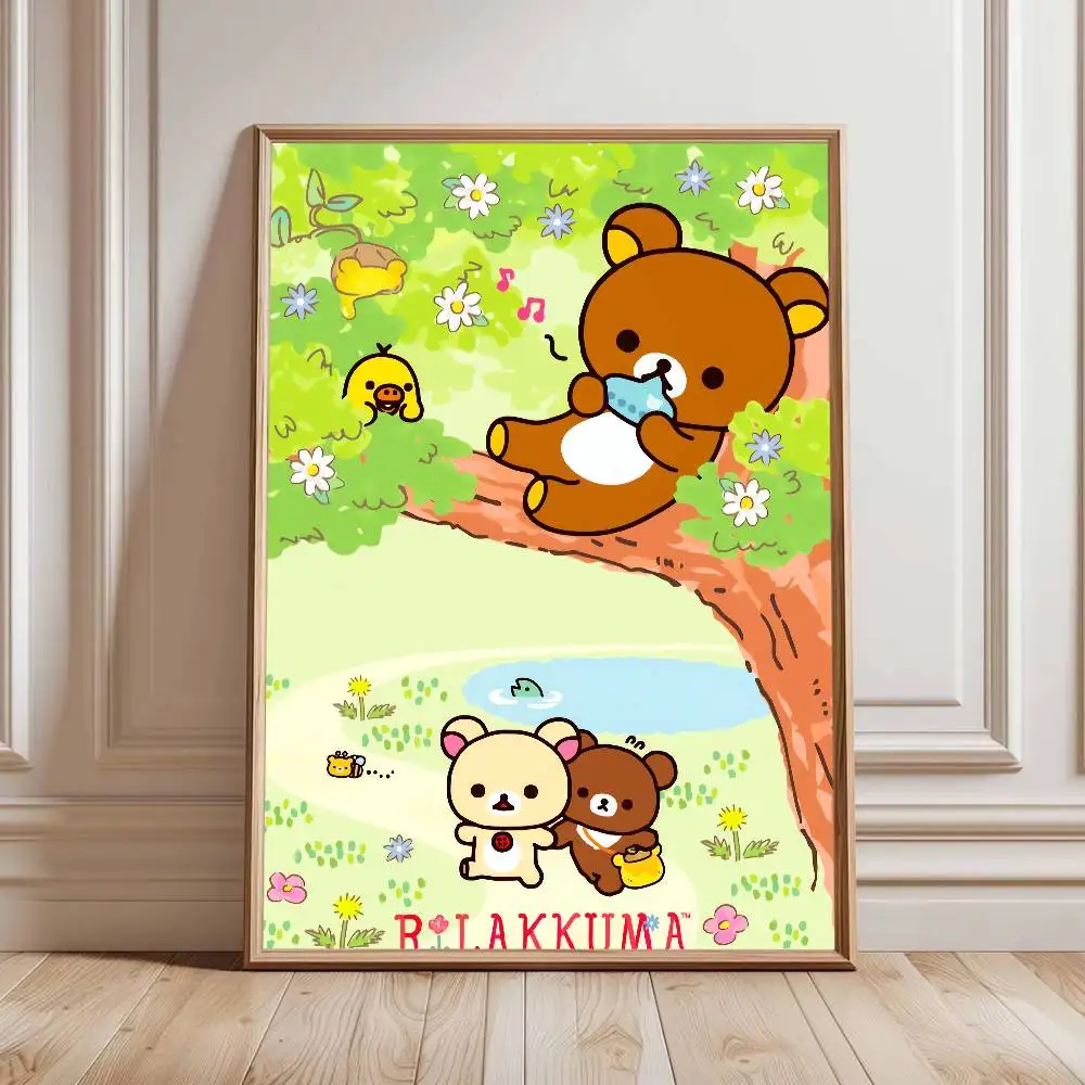 Anime Rilakkuma Anime-Poster, wasserfester Wandaufkleber für Bar, Wohnzimmer, Vintage-Raumdekoration, Druck, Geschenk – Detail 8
