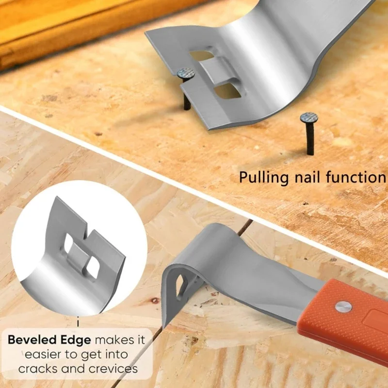 

Flat Utility Pry Bars Carbon Steel Hand for Crowbars Tool for Trimming Work, Window Decorations Woodworking Disassemble