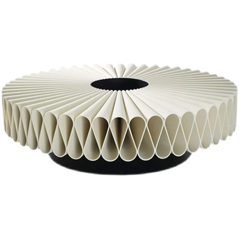 

Nordic hand pleated coffee table living room home, fashion metal model room office leather round table