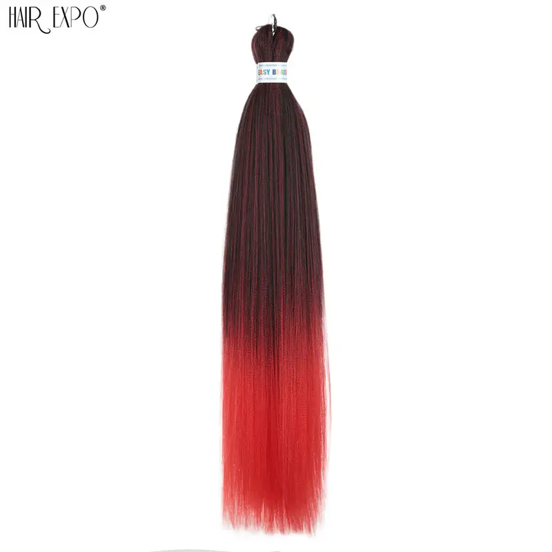 26Inch Easy Braids Hair Synthetic Colourful Pre Stretched Braiding Hair Extensions Jumbo Braids Ombre Yaki Long Straight Hair - Image 36