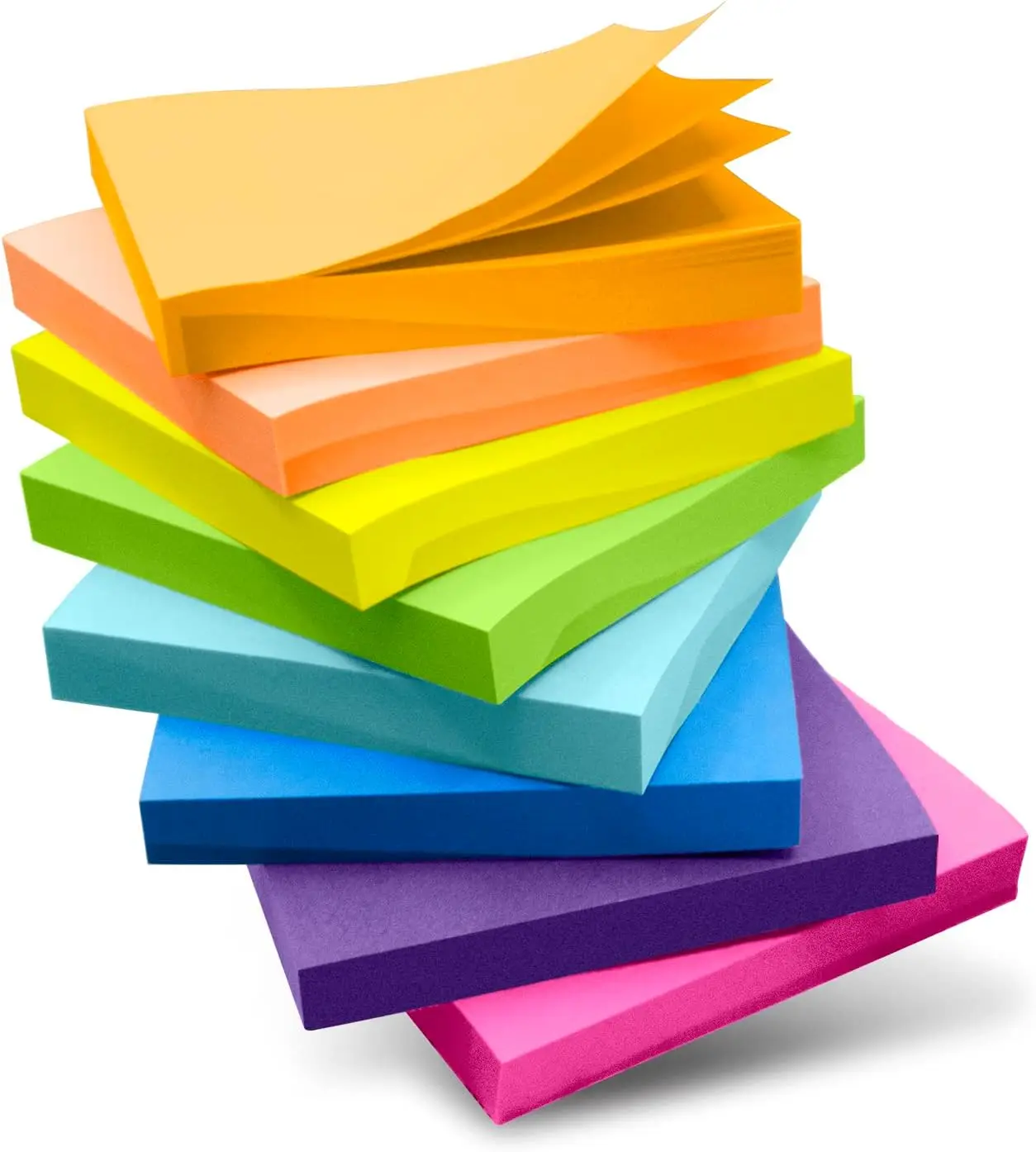 

Self Sticky Notes Pad Super Sticky Pads, 8 Bright Color Post Stickies Colorful for Office, Home,3x3 Inches,800 Sheets