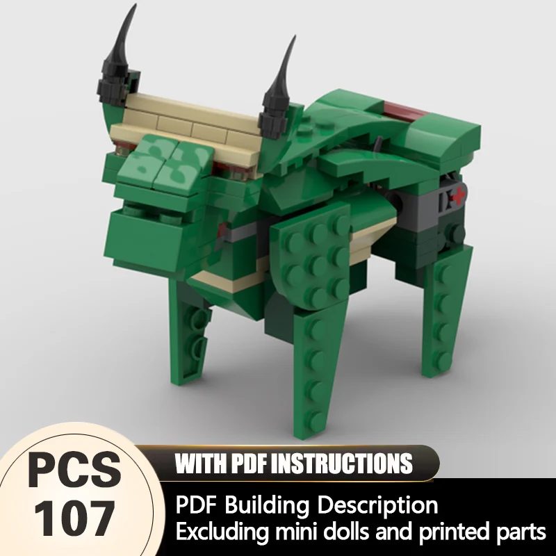 

Creators Animal Series Model MOC Building Bricks Green Bull Modular Technology Gifts Holiday Assemble Children Toys Suit