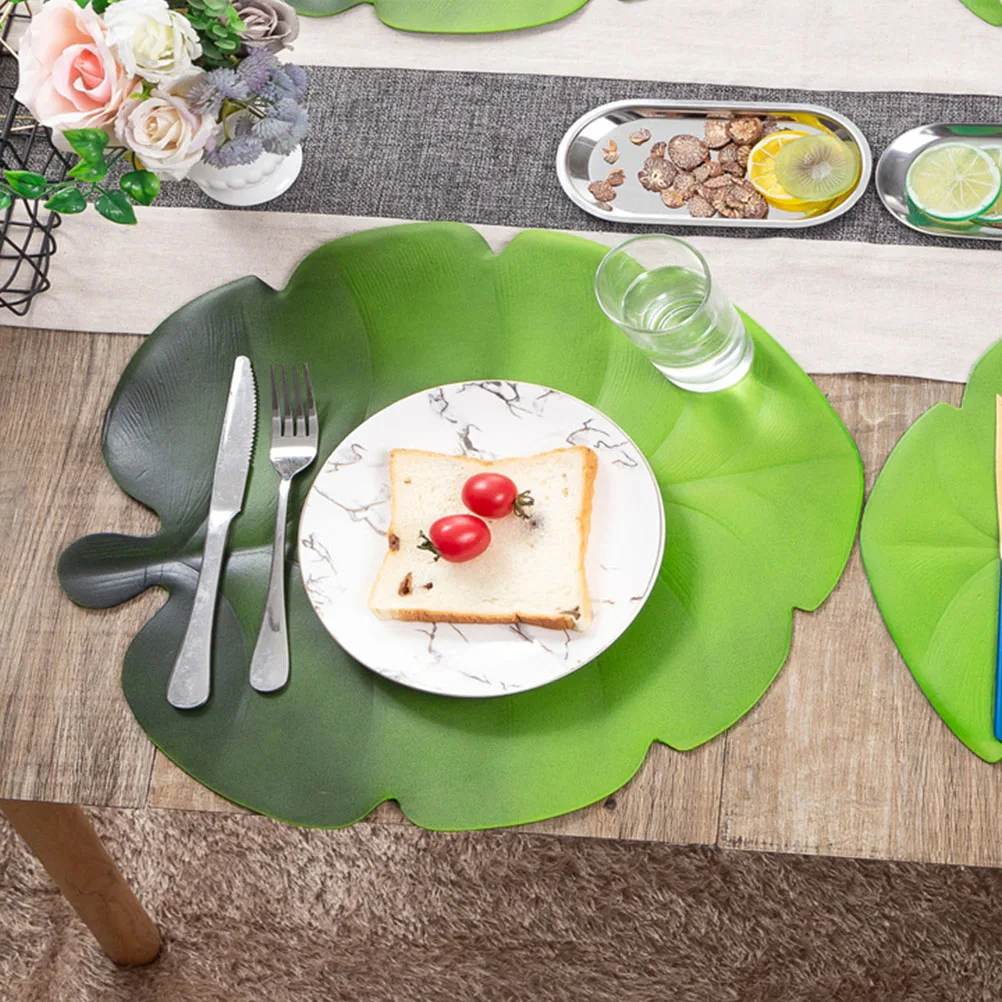 

EVA Monstera Leaf Placemat Decor Resistant Place Mat for Kitchen Dining Table Banquet Restaurant