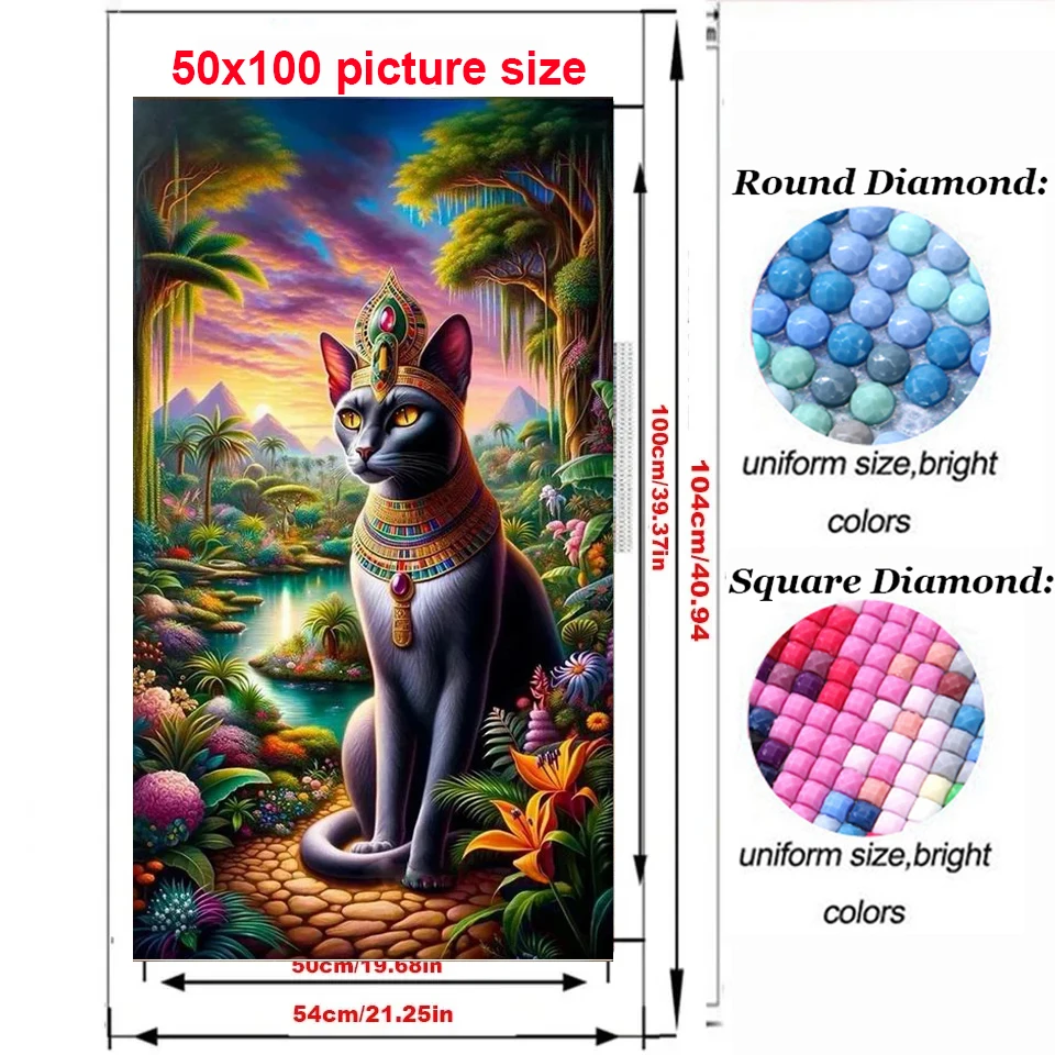 Diy Garden Coconut Tree Landscape Large Diamond Painting DIY Cat Dogs Queen Full Square Round Drill Crystal Rhinestone Arts