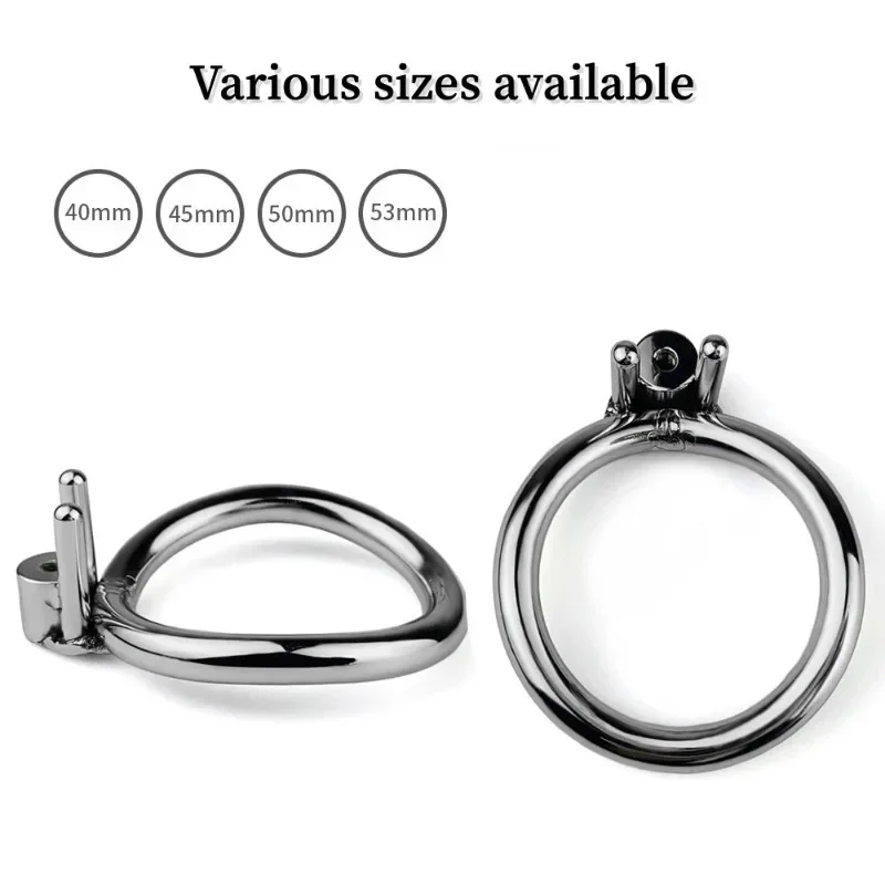 2023 New Male Stainless Steel with Silicone Catheter Inverted Cylinder Chastity Cage Penis Condom Multi-size Optional Sex Toys