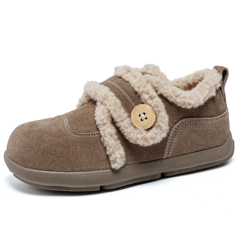 

CICIYANG Women's Winter Flat Loafers Cow Suede Leather 2026 New Anti-slip Cotton Shoes Female Mary Jane Ankle Boots Handmade