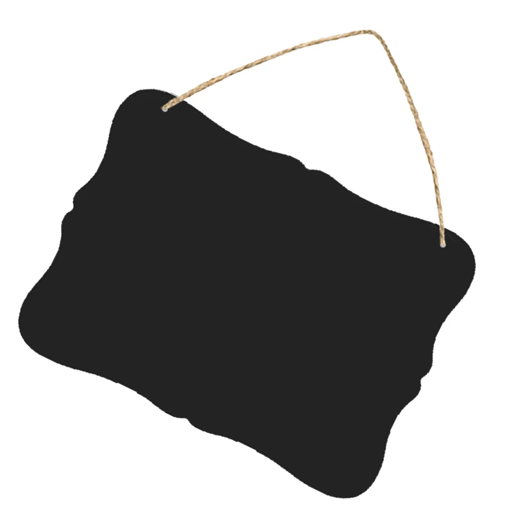 

2pcs Blackboard Decor Hanging Message Board Wall Sign With Hemp Rope For Home Office Cafe Chalkboard Pendant Display Notice Tool