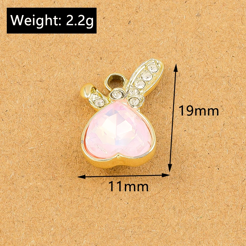 10 Stück 17*16mm Kristall CZ Bienen-Anhänger für Schmuckherstellung DIY Ohrringe Halskette Armband Zubehör – Detail 12