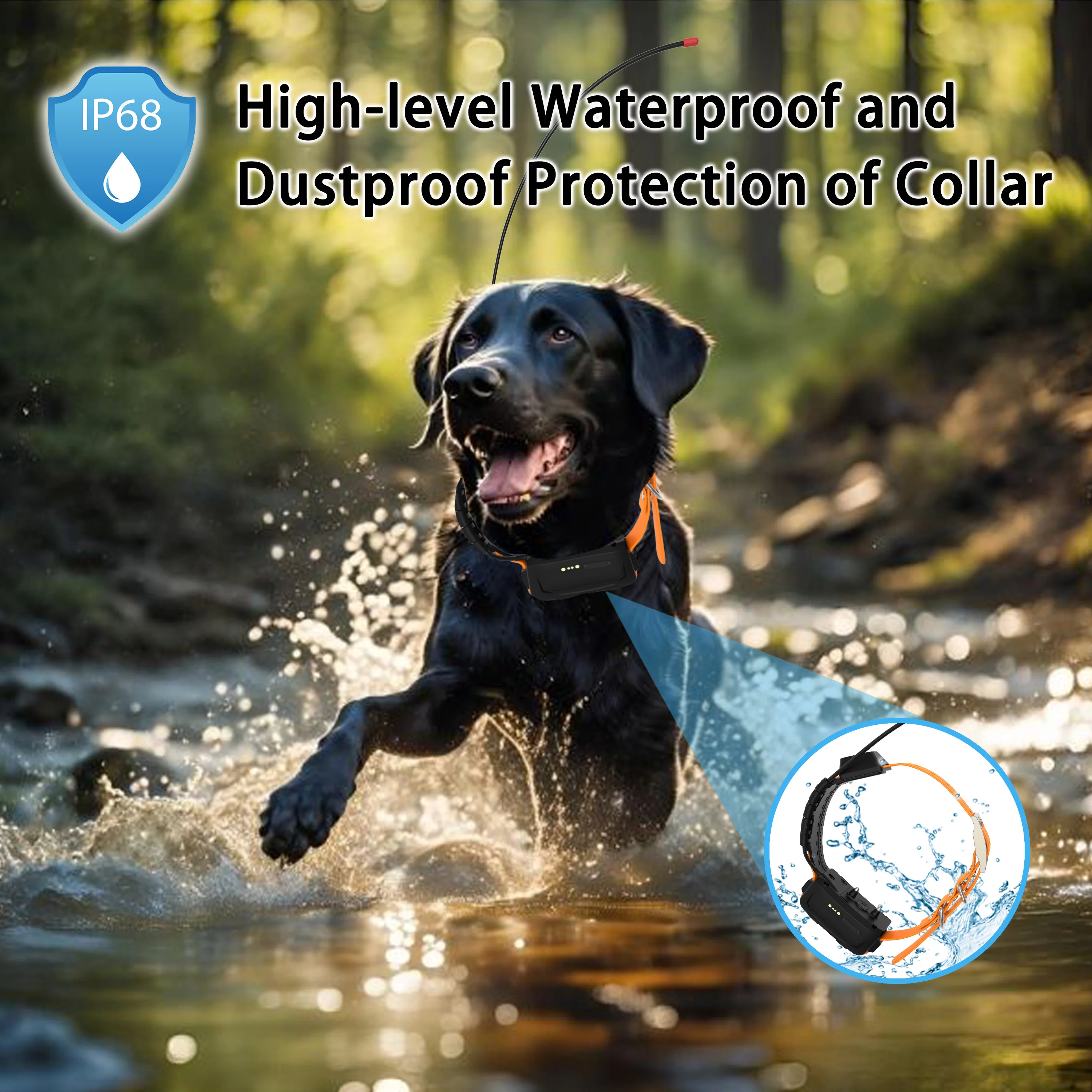 GPS Hound Tracker Collar for Dogs with Waterproof IP68 Bluetooth Electronic Compass Directional Display