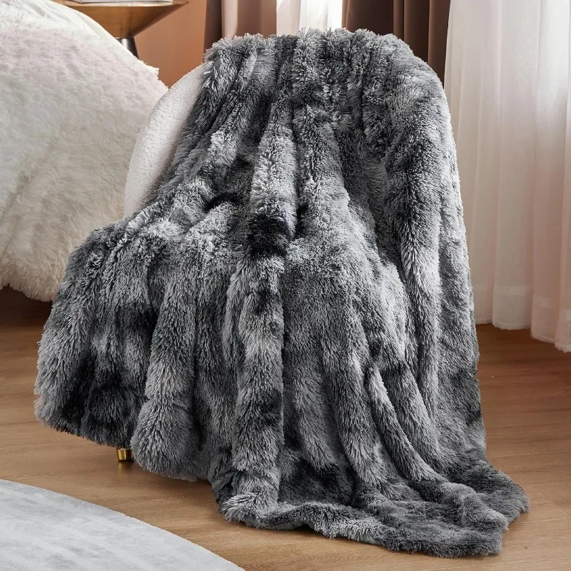 Ultra Soft Fluffy Twin Blanket for Bed – Fuzzy Faux Fur Blanket with Cozy Sherpa Fleece, Decorative Gift Blanket