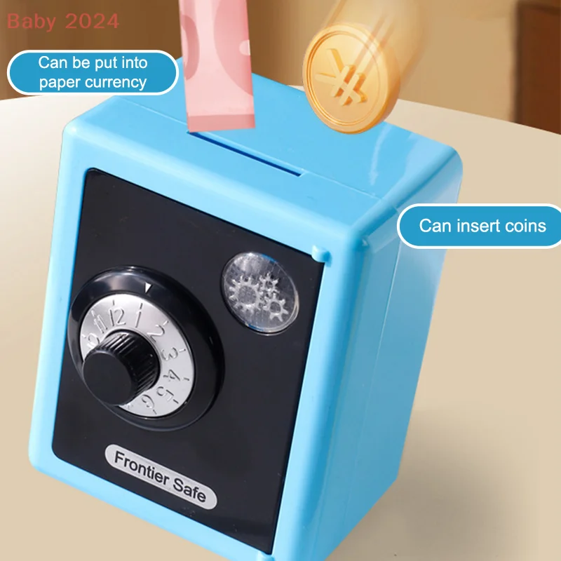 Combinatieslot Munt Spaarpot; Speelgoedgeldbesparende bankbox voor kinderen; Draai wachtwoord Minibank met muntsleuf