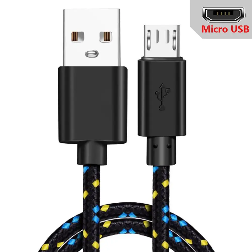 Cavo di ricarica Micro-USB compatibile per S7 cavo telefonico intrecciato in Nylon Android linea di ricarica rapida cavo di prolunga Micro USB