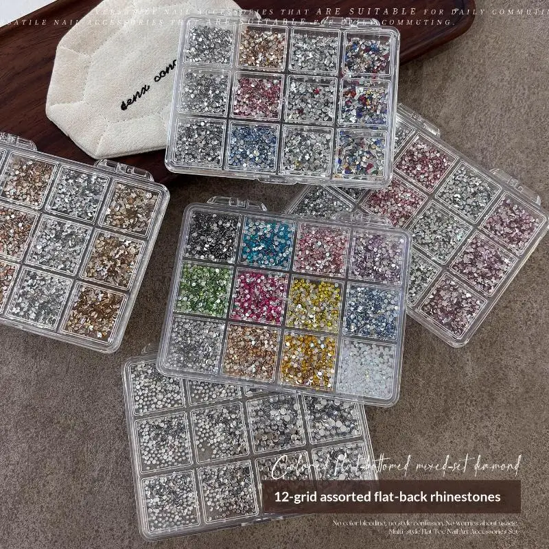 Flatback Small Round Rhinestones Scratch Resistant High Shine Cut Nail Art Inlay Stones for Durable Daily Manicure Wear