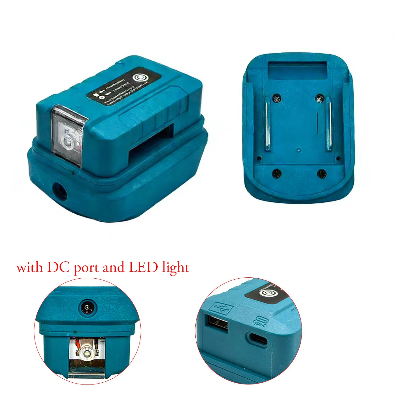 Battery Adapter For BL1830 BL1840 18V Battery With USB Charging Port LED Light Battery Converter Power Tools