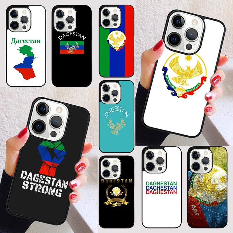 Dagestan Flag Coat Of Arms cover For iPhone 15 16 13 12 11 14 Pro Max Mini Max SE 2020 7 8 15 16 Plus Phone Case