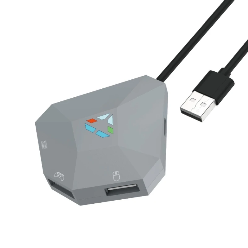 

Plug Play Universal Gaming Keyboard Mouse Adapter Converter Adjustable Sensitivity With Reversible USB Port Fit for Game