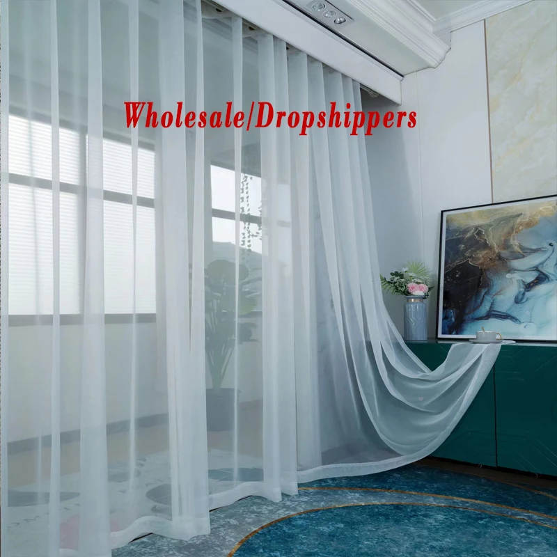 

Asazal White Tulle Sheer Bay Window Gauze Curtains For Living Room Balcony Custom Size Modern Voile Drapes Bedroom Decoration