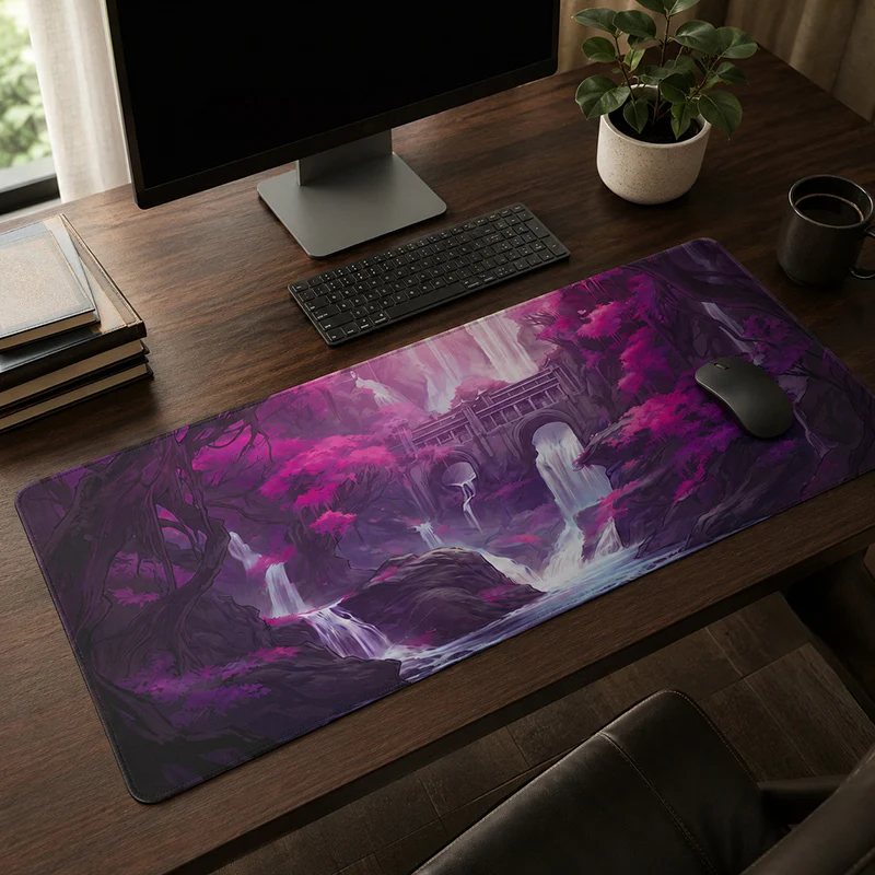 Mouse Pad Gamer Purple Forest printon demand Computer Custom Mousepad XXL Desk Mats Carpet Office Soft Non-Slip Gaming laptop