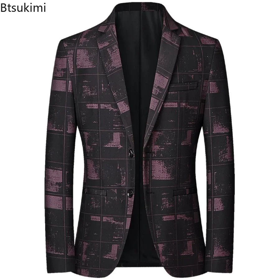New 2026 Men's Blazer Jackets Fashion Slim Fit All-match Small Suit Korean Style Business Casual Suit Coats Male Streetwear Tops
