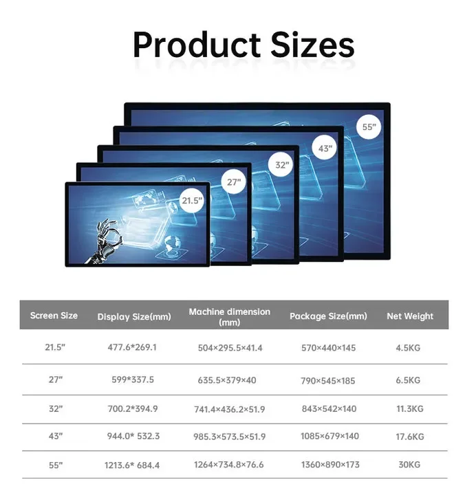 TLF 18.5 21.5 23.8 27 Inci Kontrol Rumah Pintar Kalender Digital Dinding Layar Sentuh PACP Android PC All-in-one