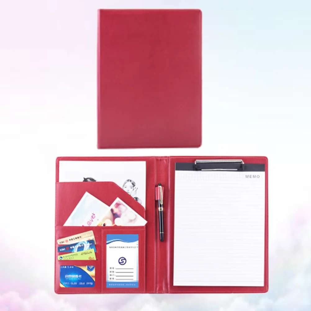Calculator Clipboard Premium A4 Document Folder Portable File Organizer For Office School Study Supplies Red