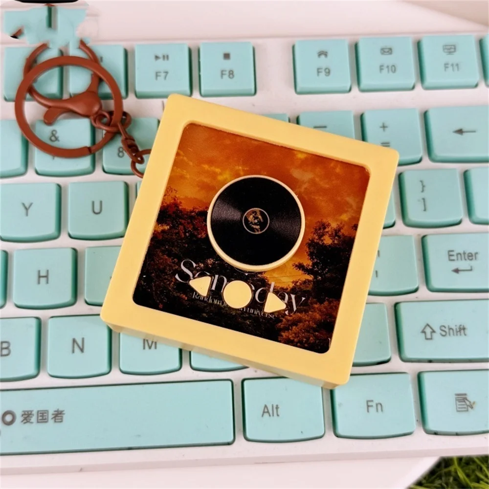 Creative Recorder Keychain Mini Portable Retro Album CD Fun Music Box Bag Pendant Machine Recordable Keyring for Friends Gifts view 6
