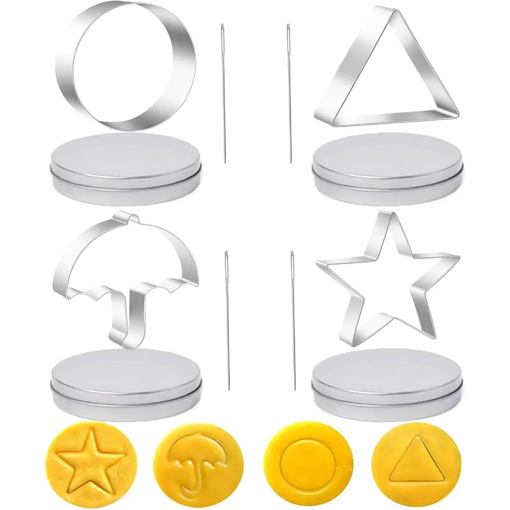 Korean Sugar Candy Making Tools, 12Pcs Stainless Steel Cookie Cutters  Umbrella Triangle Star Round Baking Molds for  Party