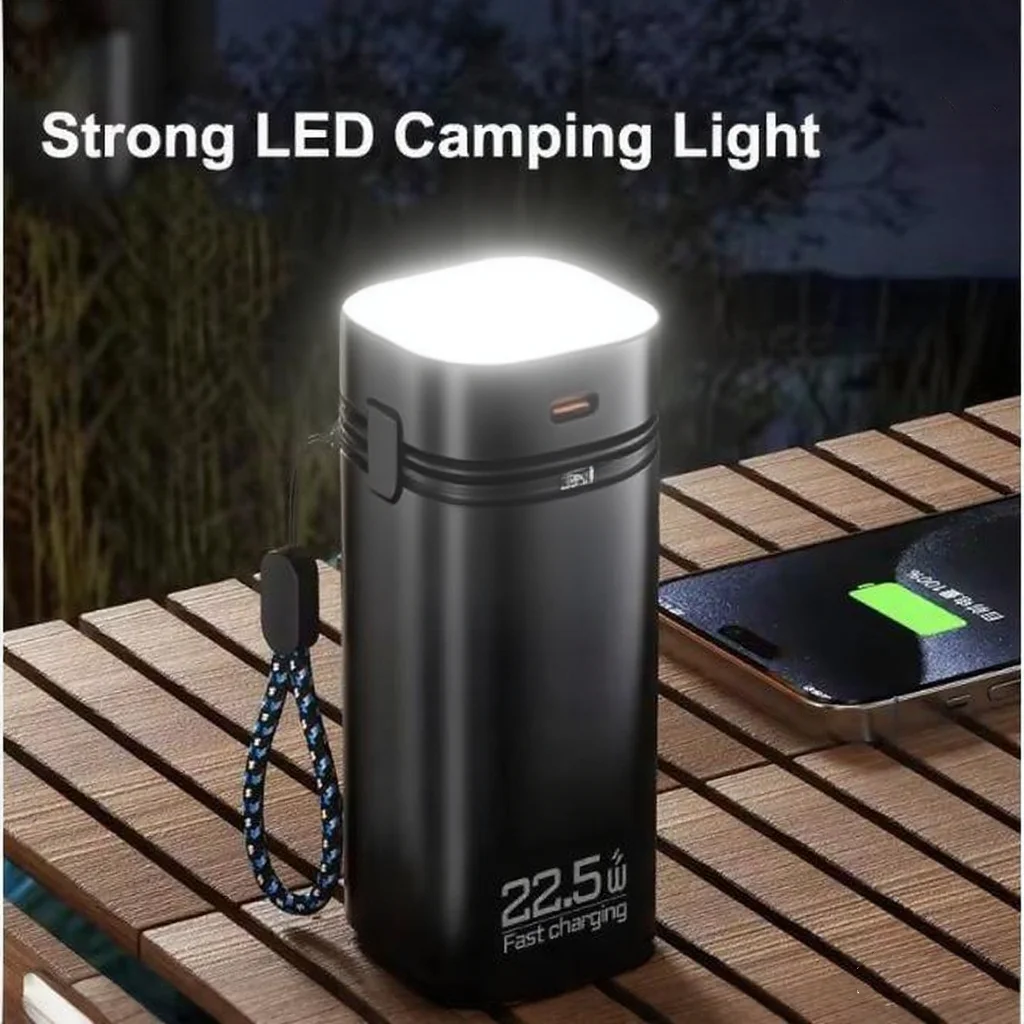 باور بانك 20000 مللي أمبير في الساعة PD20W ثنائي الاتجاه شحن سريع باور بانك مع ضوء لهاتف آيفون 17 سامسونج شاومي شاحن محمول مع كابل