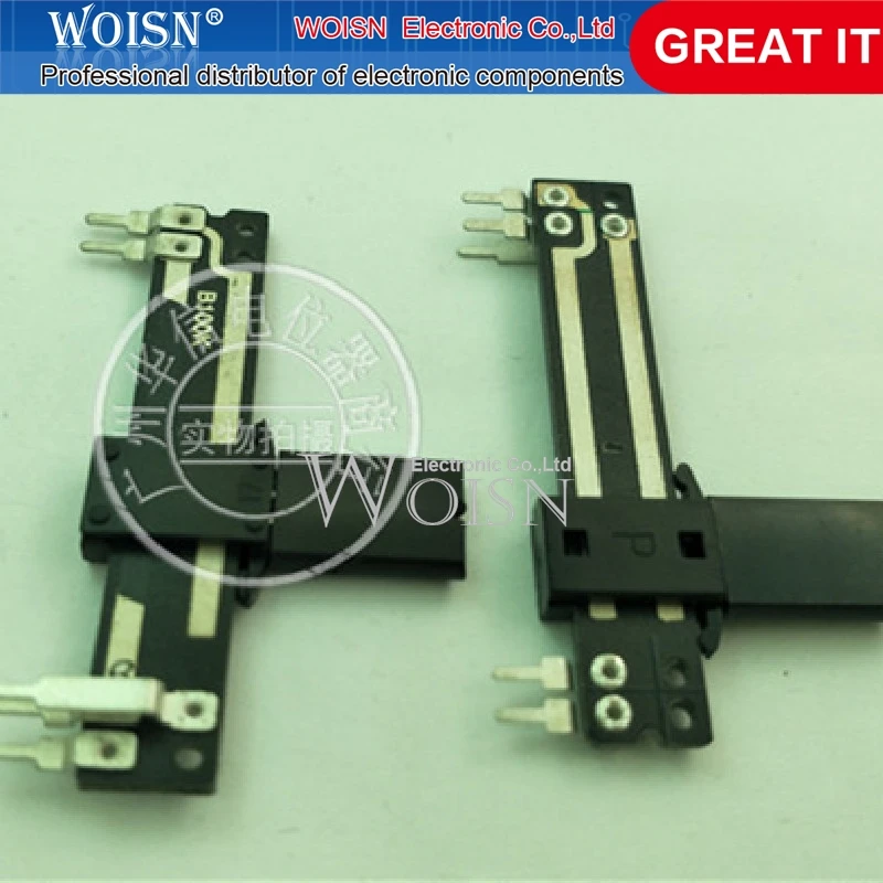 10pcs/lot New SC-308N B100K with lamp total length 5 cm single straight slide potentiometer 5 feet balance fader