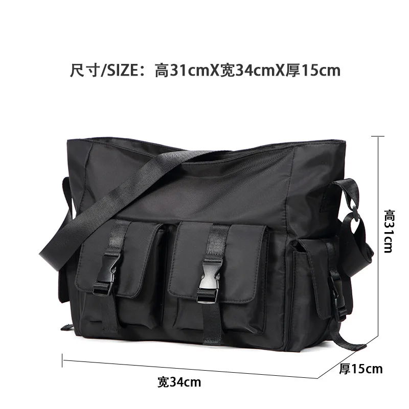 Casual Large Capacity Waterproof Messenger Shoulder Bag Men Crossbody School Bag for Teenage Outdoor Man Black Big Travel Bags