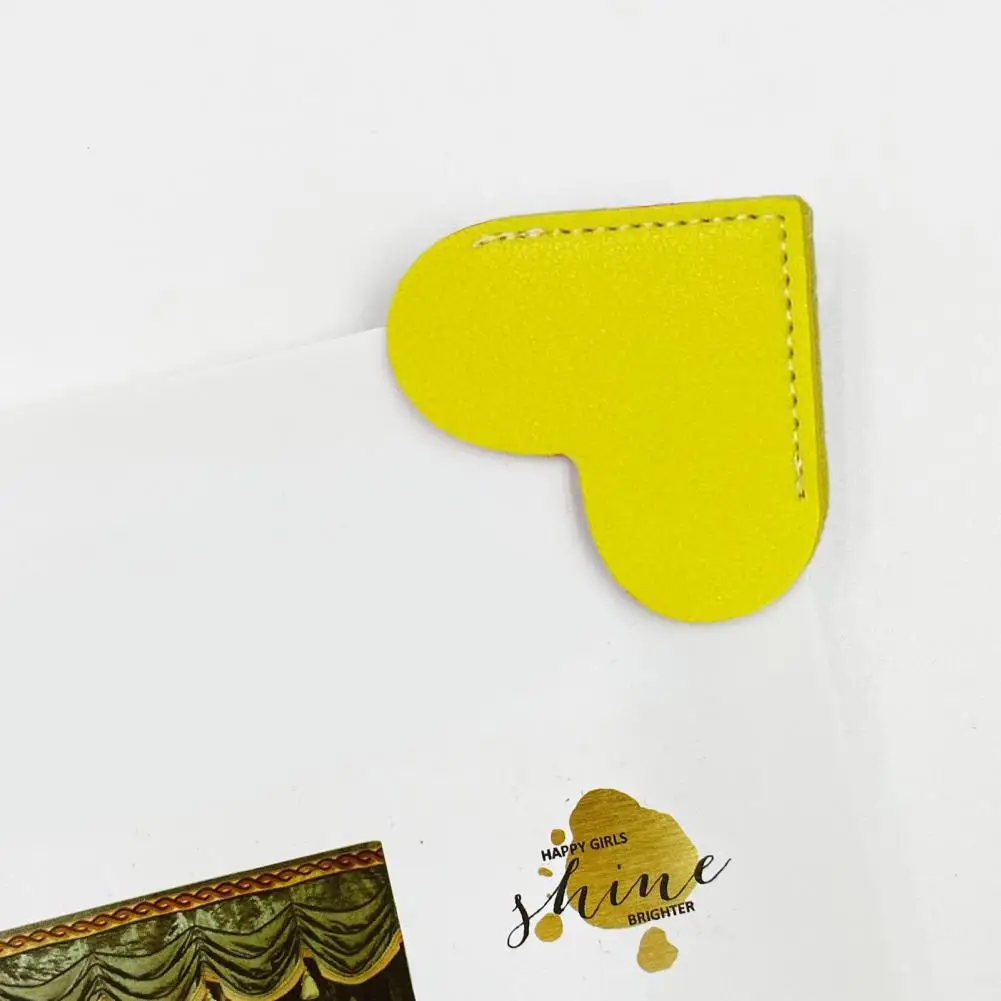 Закладки для скрапбукинга, винтажные закладки в форме сердца из искусственной кожи, закладки с тонкой текстурой, износостойкие декоративные уголки для книг