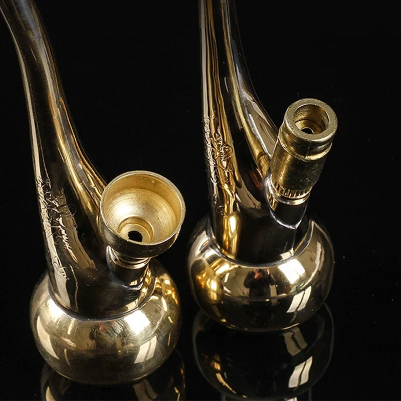 1Pcs Held 2-purpose Mini Hookah Brass Portable Tobacco Shisha Water Pipes for Smoking Cigarette Accessories