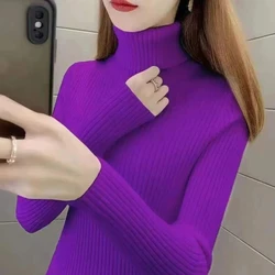 Roll kragen pullover Pullover Jacke Damen Interieur Herbst Winter 2023 New thicke schlanke Langarm gestrickte Bottom ing Shirt Tops