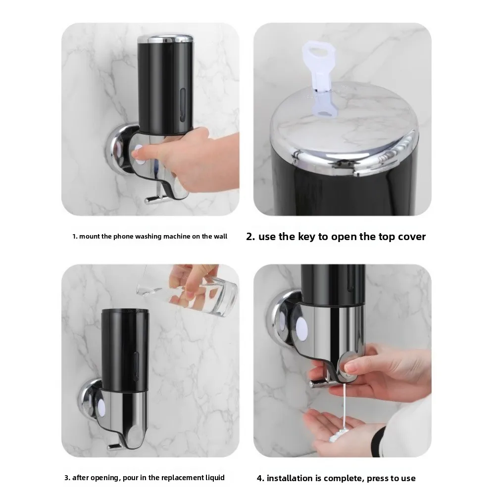

Waterproof Bathroom Soap Dispenser Wear-resistant Moisture-proof Wall Mount Dispenser Touchless Detachable