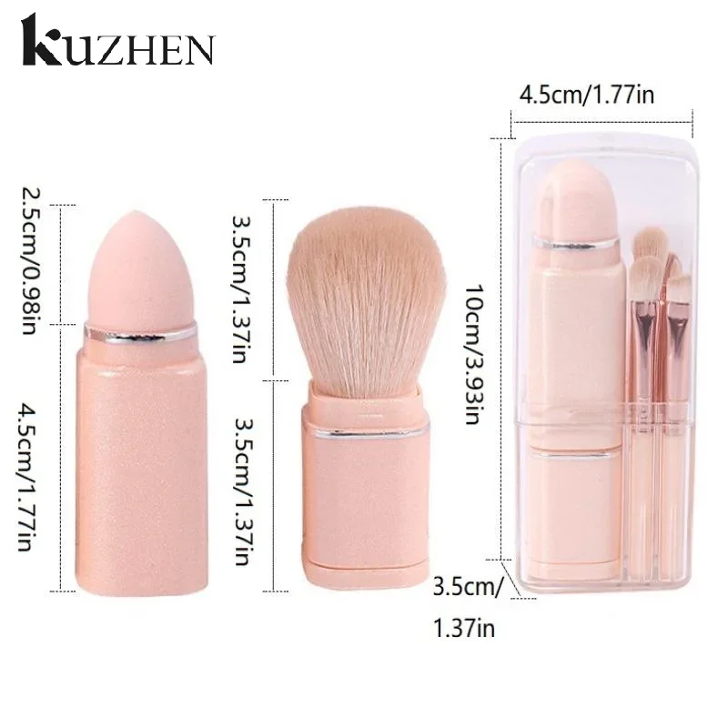 8 en 1 carré Portable télescopique brosse maquillage brosse ensemble ombre à paupières brosse correcteur beauté brosse outil maquillage brosse