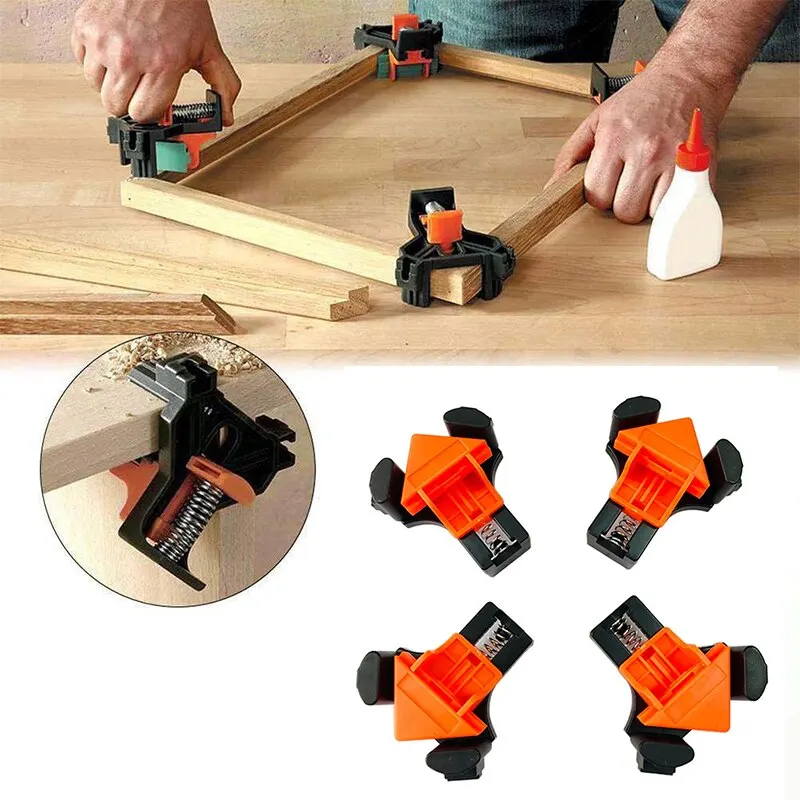 Woodworking Angle Clamp Tool Set 90 Degrees Fixer Photo Frame Picture Frame Clamp Home Tools Punching Installer Hand Tool