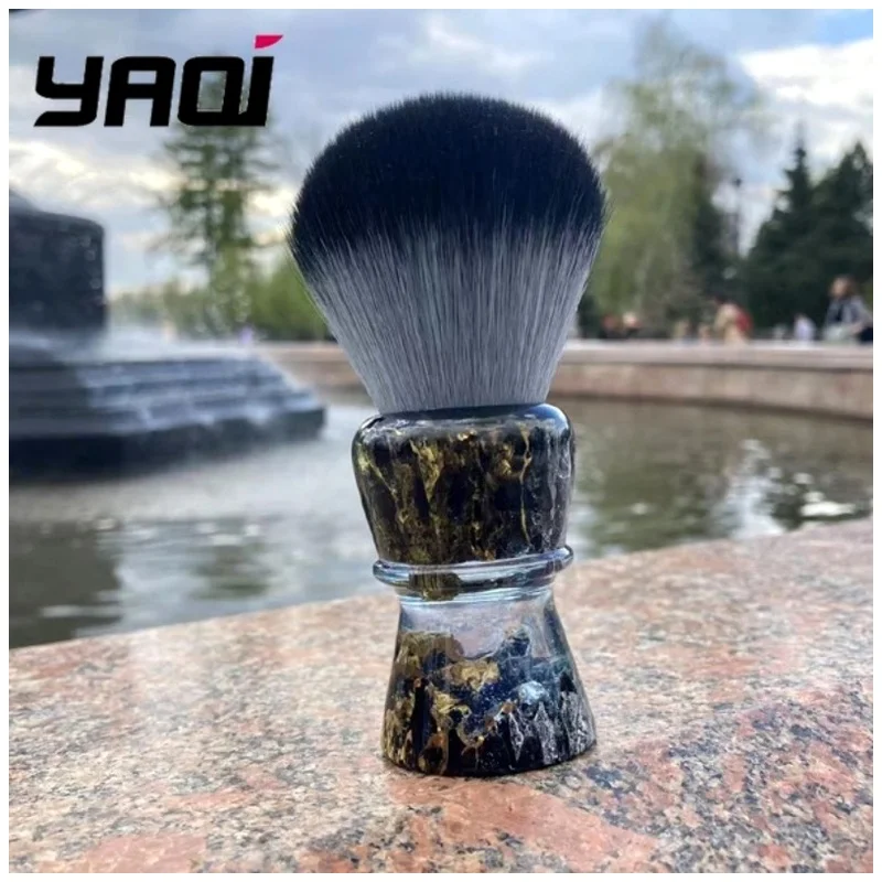 YAQI ROCKS 28mm Synthetic Hair Resin Handle Wet Shaving Brush Facial Beard Stubble Grooming Mens Grooming Tools Best Gift