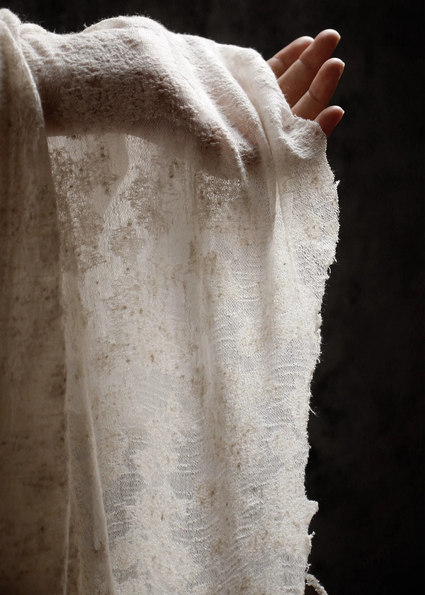 1yard Irregular three-dimensional texture elastic cotton linen fabrics,shawl,Handmade DIY clothing Designer fabric