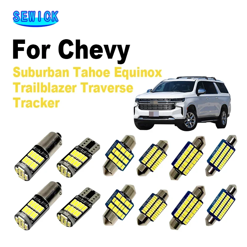 Car LED Interior Map Dome Light Kit For Chevrolet Chevy Suburban Tahoe Equinox Trailblazer Traverse Tracker Canbus Accessories
