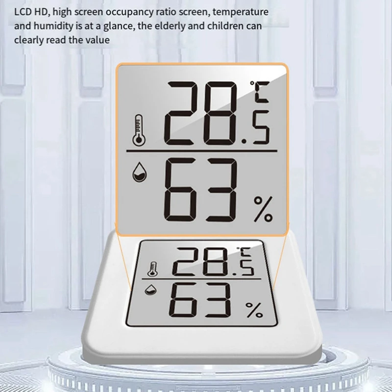 1207 Mini medidor electrónico de temperatura y humedad termómetro para coche con pantalla de cara sonriente termómetro interior para el hogar